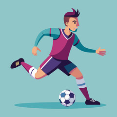 soccer player kicking ball