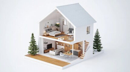 Modern House Interior Design Two Story Home Minimalist Architecture 3D Model Home Sweet Home        