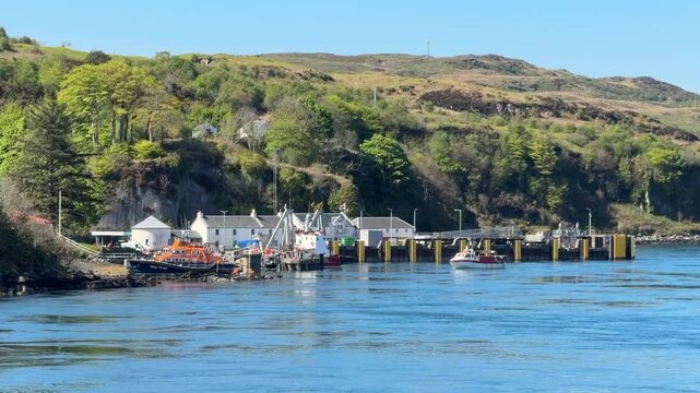 Port Askaig is a port connecting Scotland&rsquo;s Islay island to the mainland located in the northeast. Several whisky distilleries are nearby. The port offers views of Jura island and other beautiful isle