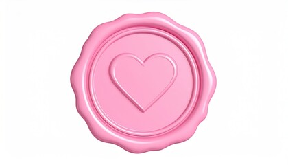 Pink Heart Wax Seal Stamp.