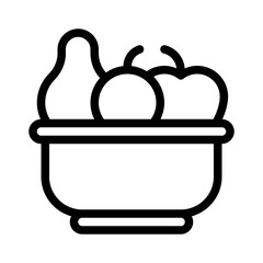 fruit bowl line icon