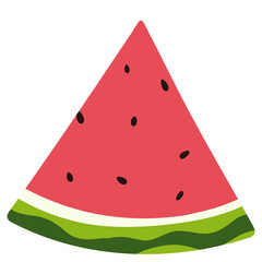 Watermelon Slice Triangle Shape Flat Vector Illustration