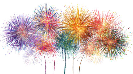 Colorful fireworks display in the night sky.