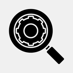 Icon search engine. Internet network elements. Icon in glyph style.