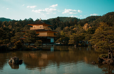 Amazing golden palace in Kyoto, Japan