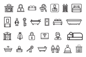 Hotel and Accommodation Icons Set