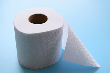 white paper tissue on blue background