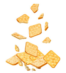 cracker pile, isolated on transparent background.