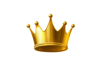 Golden king crown regal majesty isolated on a white background, On Transparent Background, Png