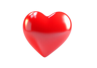 Shiny red heart shape isolated on a white background, On Transparent Background, Png