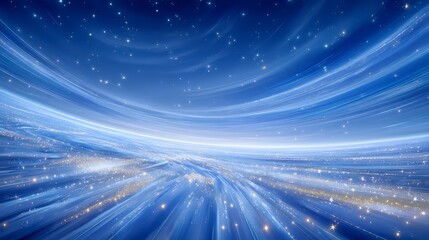 Obraz premium Abstract Night Sky Starry Galaxy City Lights Blue Hues Cosmic Background