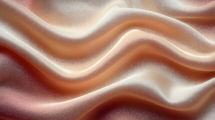 Elegant Draped Peach   Ivory Silk Fabric Texture Background