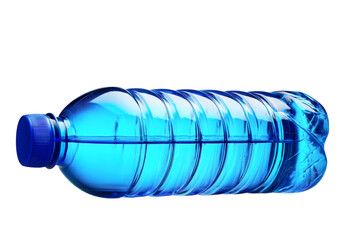 Blue plastic bottle of liquid isolated on a white background, On Transparent Background, Png