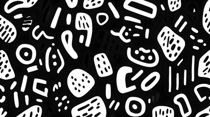 Abstract black and white scribble pattern