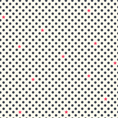 Vector background with polka dot and tiny stars. Fashion trendy seamless pattern. Polka dot wallpaper. Cute joyful allover print for fabric, paper, textile, kids clothes and accessories