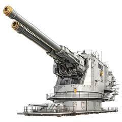 Obraz premium Triple 18-Inch Naval Gun Turret - Powerful