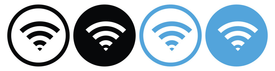 Wi-Fi Icon Set – Wireless Signal, Wifi Symbol, and Vector Icons Collection, vector illustration.