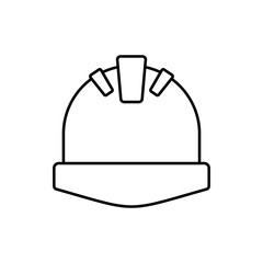 hard hat icon, vector line isolated on white background. trendy and modern design