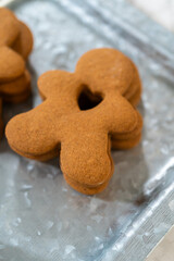 Golden-Brown Gingerbread Cookies with Heart Cutouts