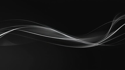 Abstract design with flowing white lines on a dark background.