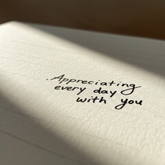 Photo Appreciating Every Day with You Handwritten Text on a Notebook Page