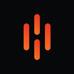 initial H abstract logo vector template on black background