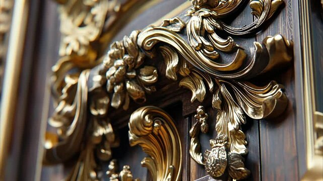 Intricate Gold and Wood Carving: A Masterpiece of Baroque Art