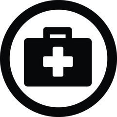 First aid kit, Medical care bag icon symbol. Vector Illustration
