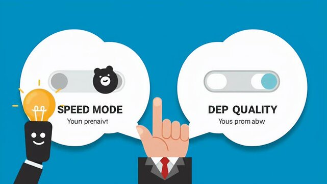 Illustration showing two options speed mode and dep quality
