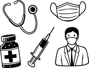 set of medical icons. Medicine and Health symbols