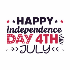 Happy independence day 4th of july text graphic