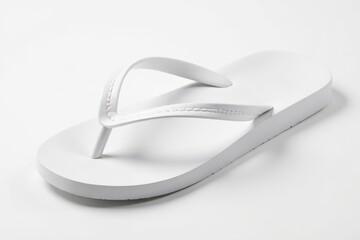 Single white flip-flop, isolated on pure white background, fashion, leisure
