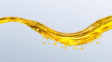 Fototapeta premium Golden Oil Flowing Wave Liquid Texture Background Abstract Swirl