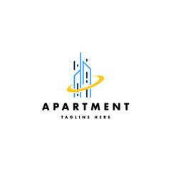 Apartment real estate building logo template