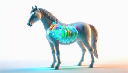 Fototapeta premium Anatomical insights of a horse digital artwork educational environment 3d visualization scientific concept