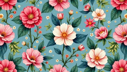 Intricate floral motifs form a delicate and elegant seamless pattern , design, pastel