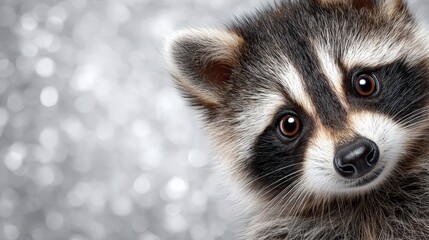 Adorable Raccoon Close Up  Wildlife  Nature  Pet  Animal Portrait  Cute  Fuzzy  Innocent
