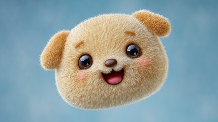 Cute Fluffy Puppy Cartoon Character  Happy Dog  3D Render  Adorable Pet  Digital Art  Frie