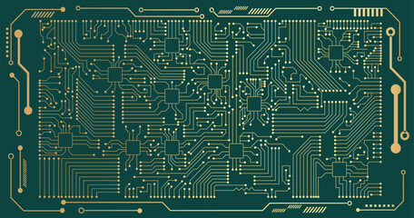 Abstract circuit board background. Digital innovation background. Electronic circuit board close up. Vector illustration.