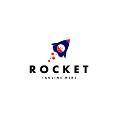 Rocket space craft logo design template