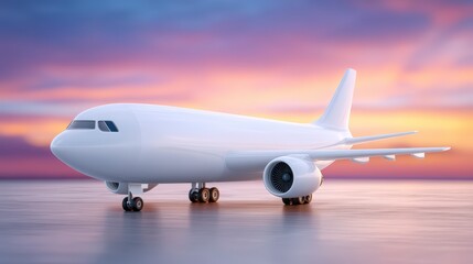 White Cargo Plane at Sunset  Air Travel  Global Shipping  Logistics