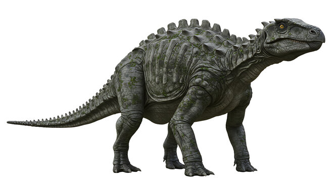 Detailed Ankylosaurid Dinosaur with Bony Armor and Mossy Texture