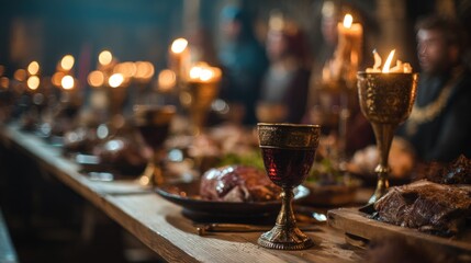 Medieval Feast: A Royal Banquet Under Candlelight