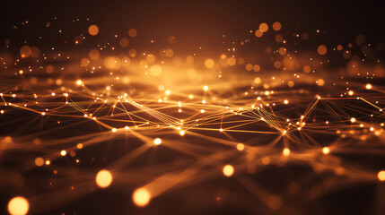 Abstract technology circle circuit background. Big data and AI concept. Thin lines with light dots on tech bg. Network pattern. Digital computer innovation banner on dark backdrop. 