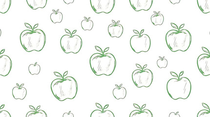 Green Apple Pattern Sketch Illustration