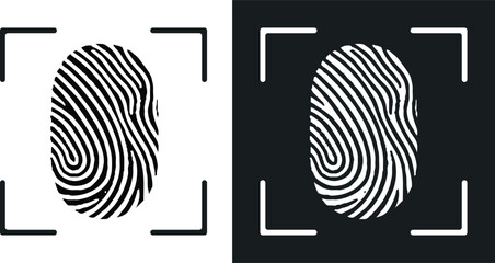 Logo fingerprint vector. Fingerprint identification icon  illustration