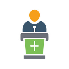 Priest Giving Eulogy Icon – Funeral and Memorial Service Symbol