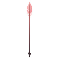Elegant Arrow with a Smooth Silhouette in Rose Pink Isolated on Transparent Background