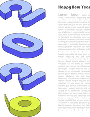 2026 3d number design, Happy new year 2026 with number wall concept. modern art template for banner, calendar, greeting card, background,