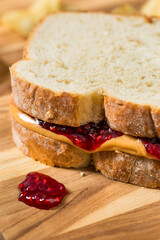American Homemade Peanut Butter and Jelly Sandwich